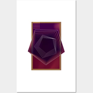 Purple geometric abstract Wine gold luxe Posters and Art